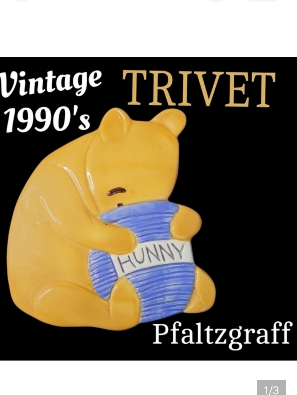 1990s Disney Classic Pooh Pfaltzgraff Treasure Craft Counter Wall Ceramic Trivet